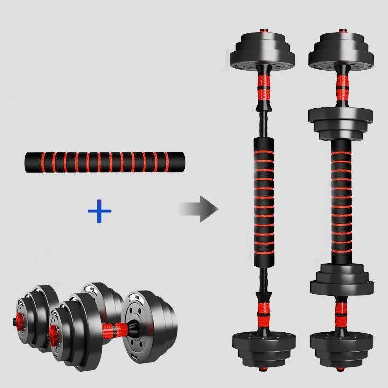 Empowering Adjustable Dumbbell Barbell Set With Anti Slip Grip For Safe Strength Gains - Fitness Gym Workout