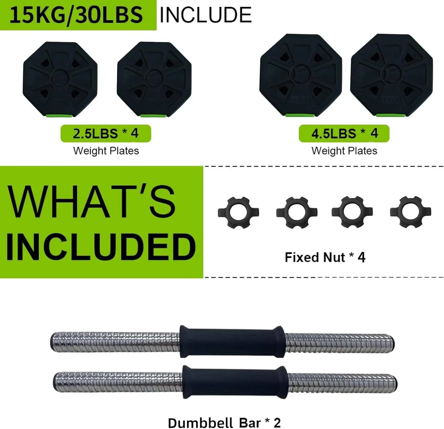 Dynamic Adjustable Dumbbell Set Iron Handle for Custom Strength Training - Fitness Gym Workout