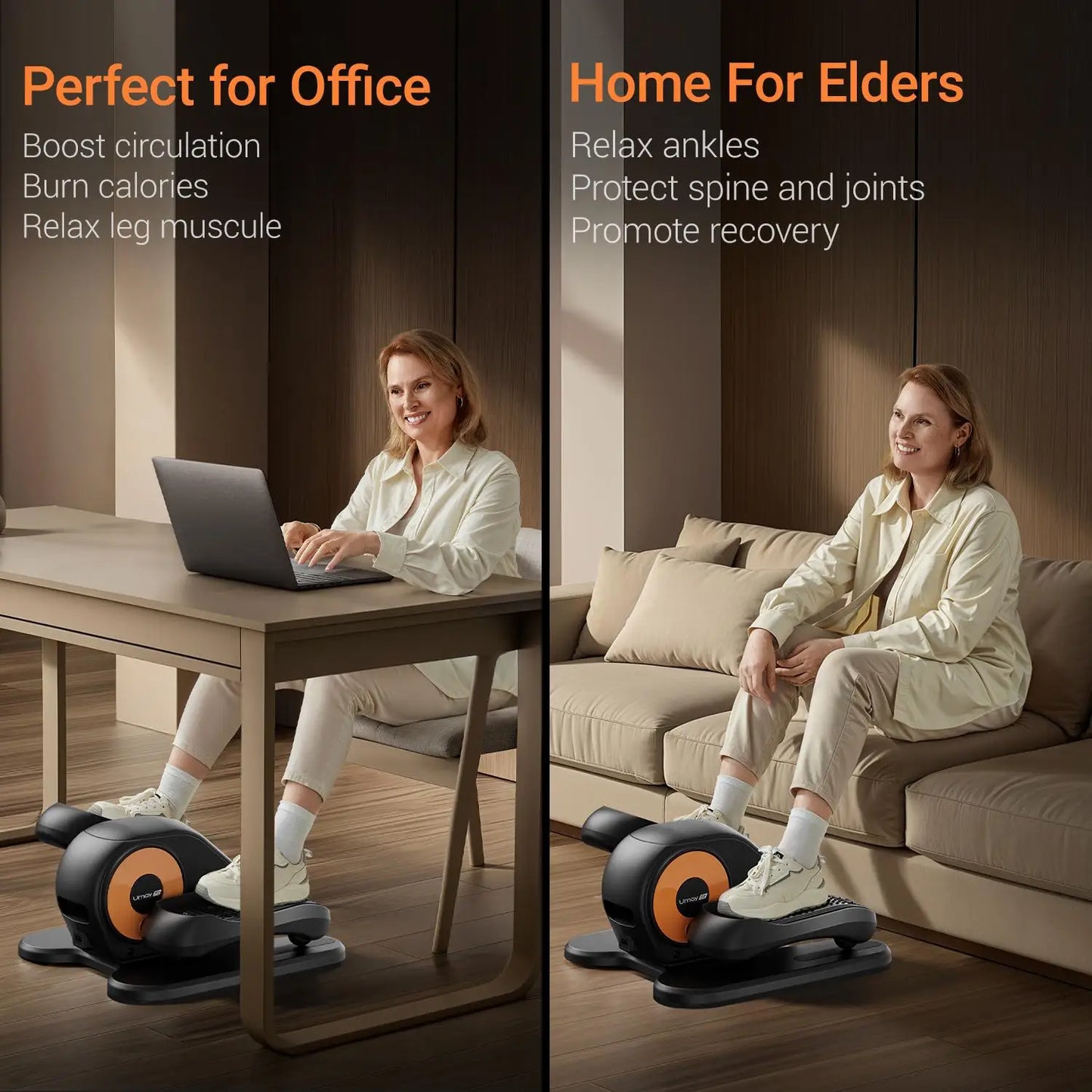 Soothing Electric Under Desk Elliptical With Remote for Effortless Rehab - Fitness Gym Workout