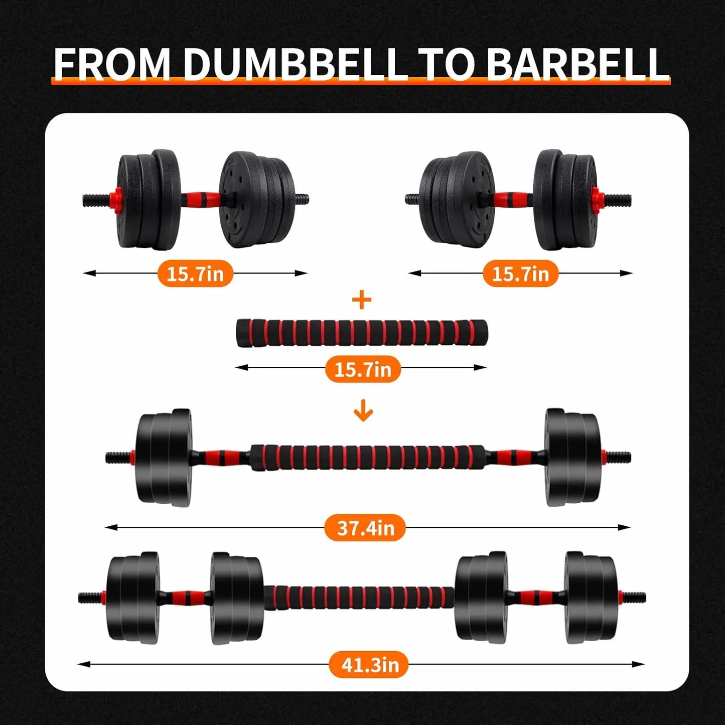 Empowering Adjustable Dumbbell Barbell Set With Anti Slip Grip For Safe Strength Gains - Fitness Gym Workout
