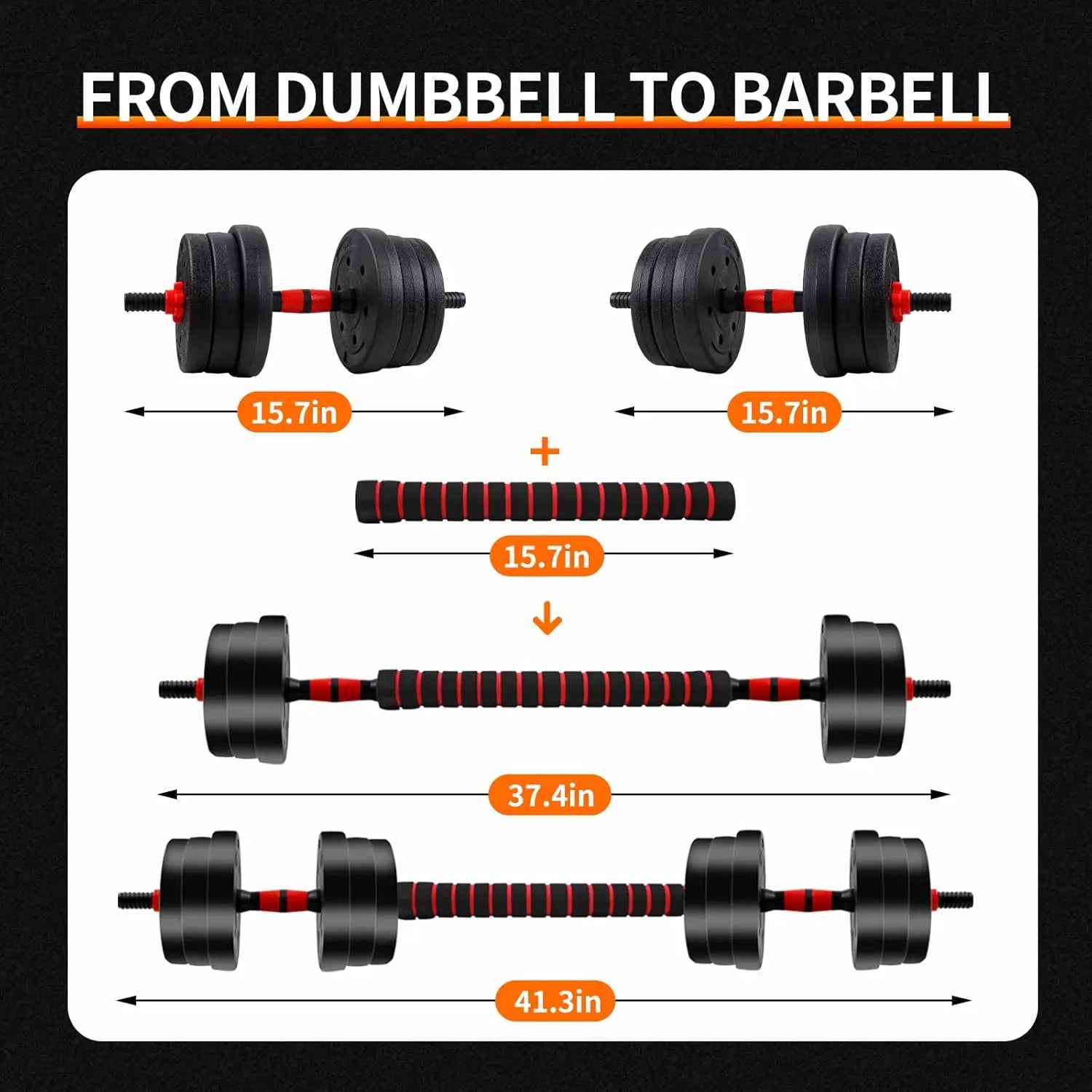 Empowering Adjustable Dumbbell Barbell Set With Anti Slip Grip For Safe Strength Gains - Fitness Gym Workout