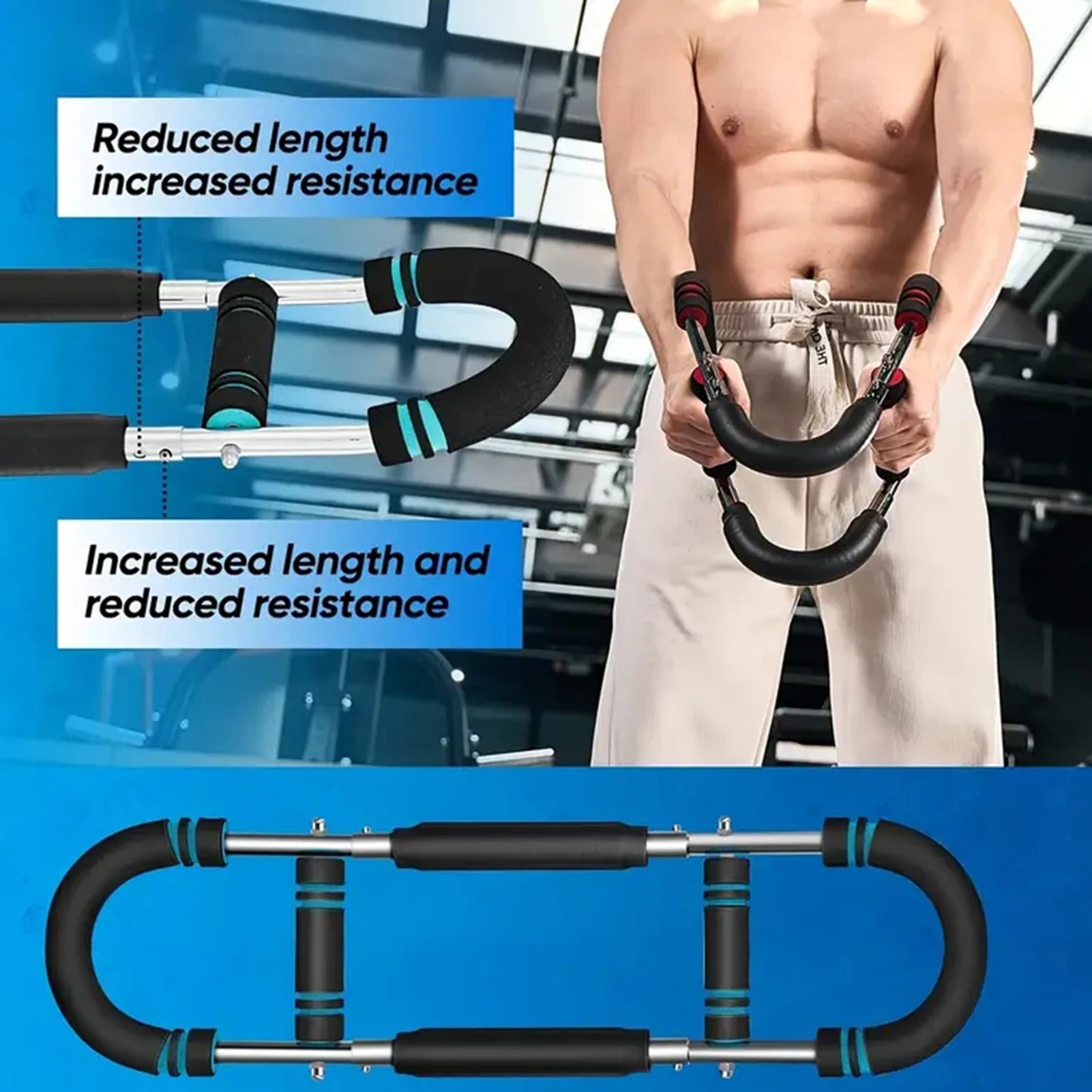 Powerful Arm Trainer Adjustable Twister Bar for Fast Strength Gains - Fitness Gym Workout
