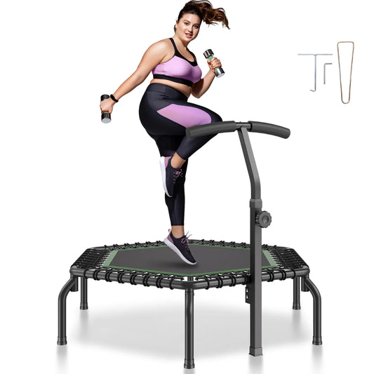 Invigorating Fitness Trampoline Adjustable Handle for Stable Workouts