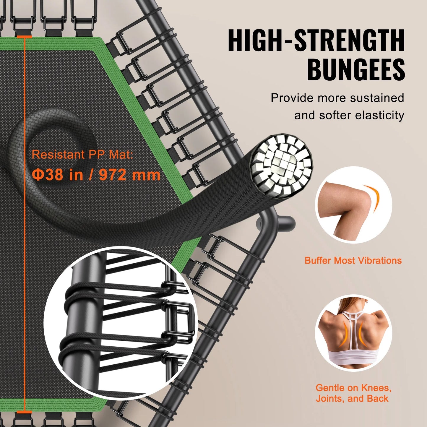 Invigorating Fitness Trampoline Adjustable Handle for Stable Workouts