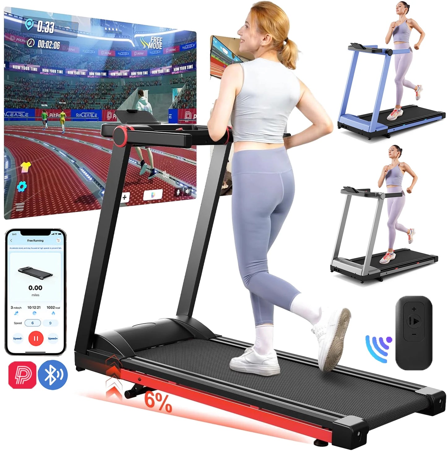 Powerful Foldable Treadmill with Adjustable Incline Boosts Fitness - Fitness Gym Workout
