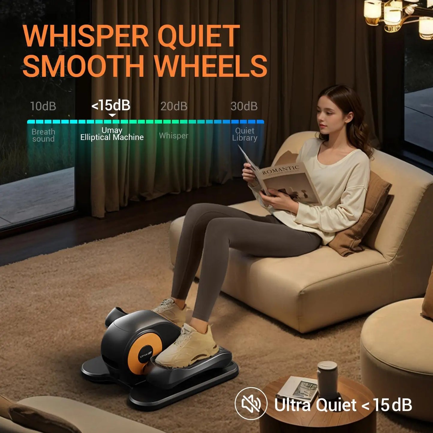 Soothing Electric Under Desk Elliptical With Remote for Effortless Rehab - Fitness Gym Workout
