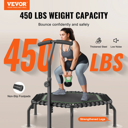 Invigorating Fitness Trampoline Adjustable Handle for Stable Workouts