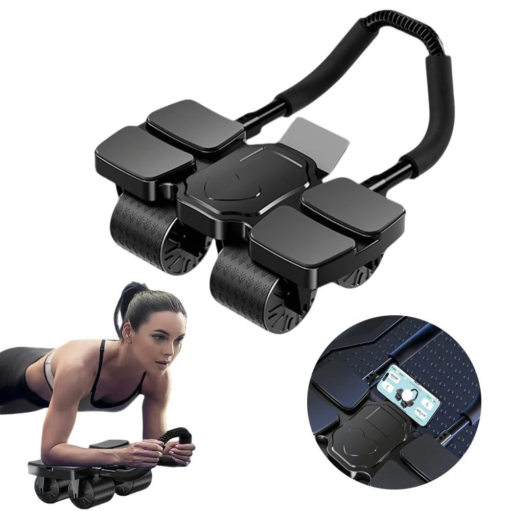 Powerful Ab Roller Wheel With Automatic Rebound For Faster Results - Fitness Gym Workout